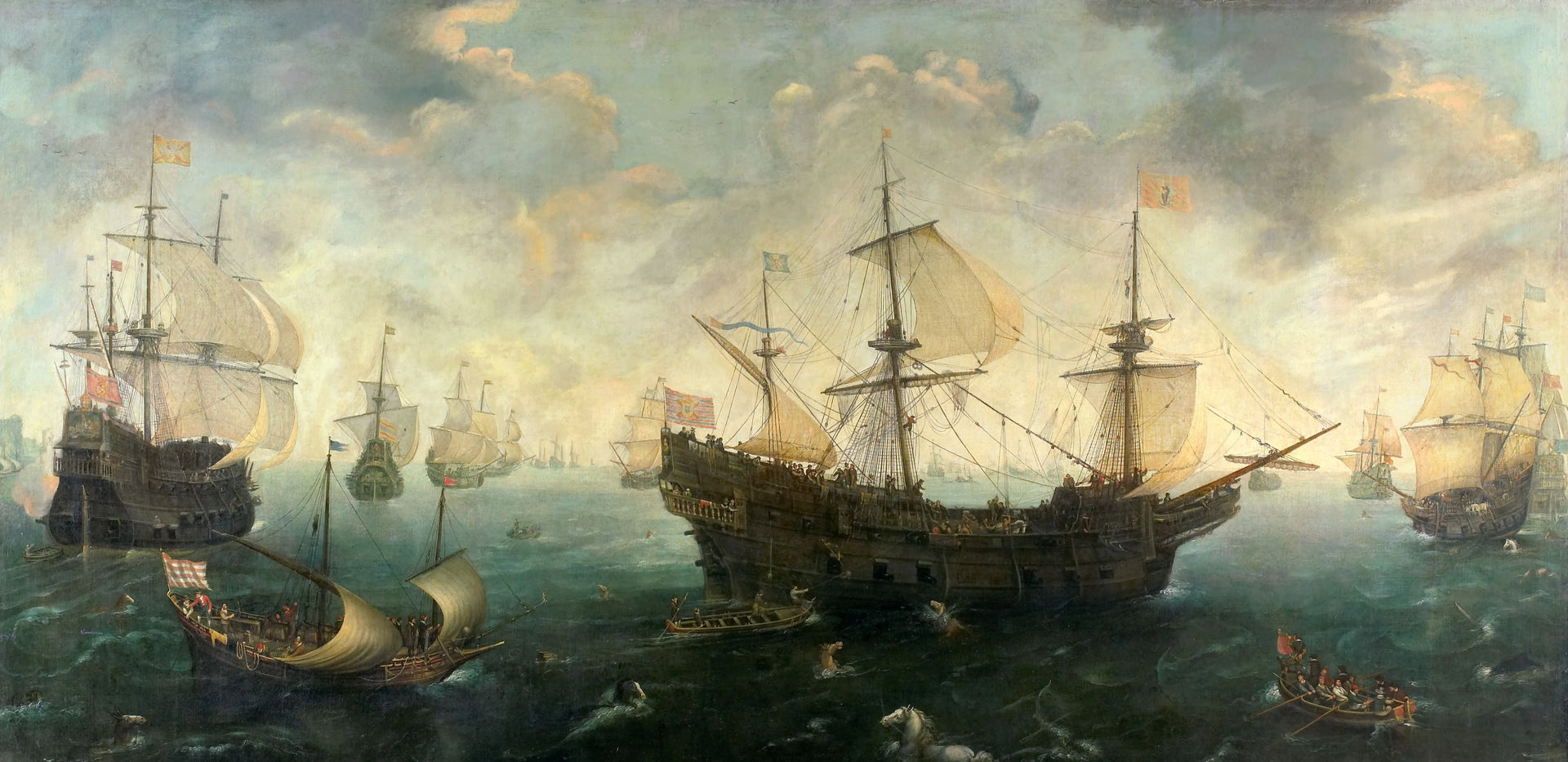 L'Armada espagnole au large des côtes anglaises - Cornelis Claesz van Wieringen