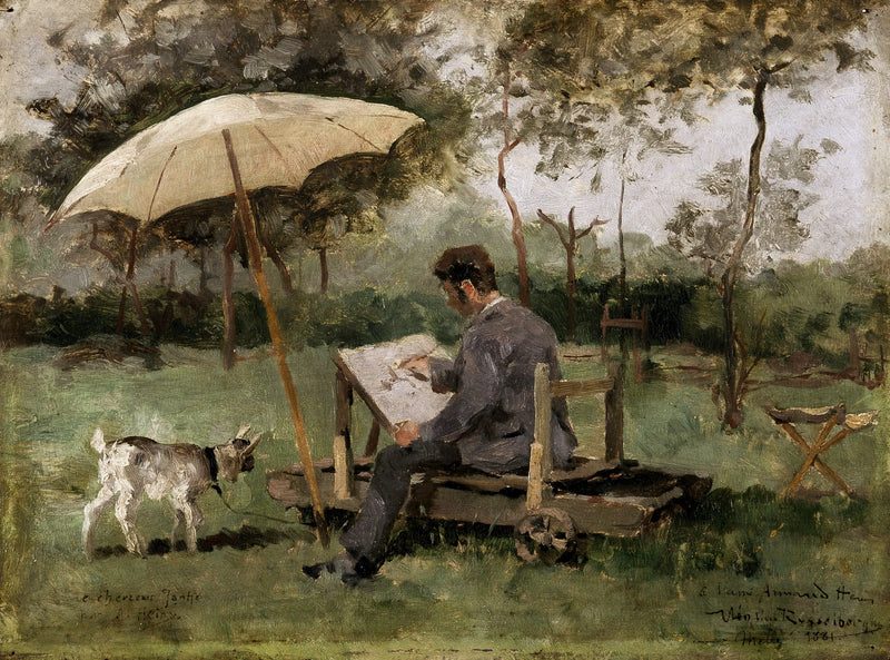 Armand Heins maler udendørs - Théo van Rysselberghe
