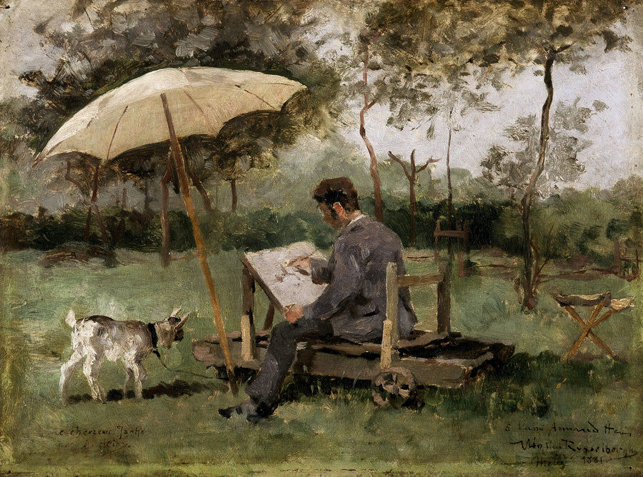 Armand Heins maler udendørs - Théo van Rysselberghe