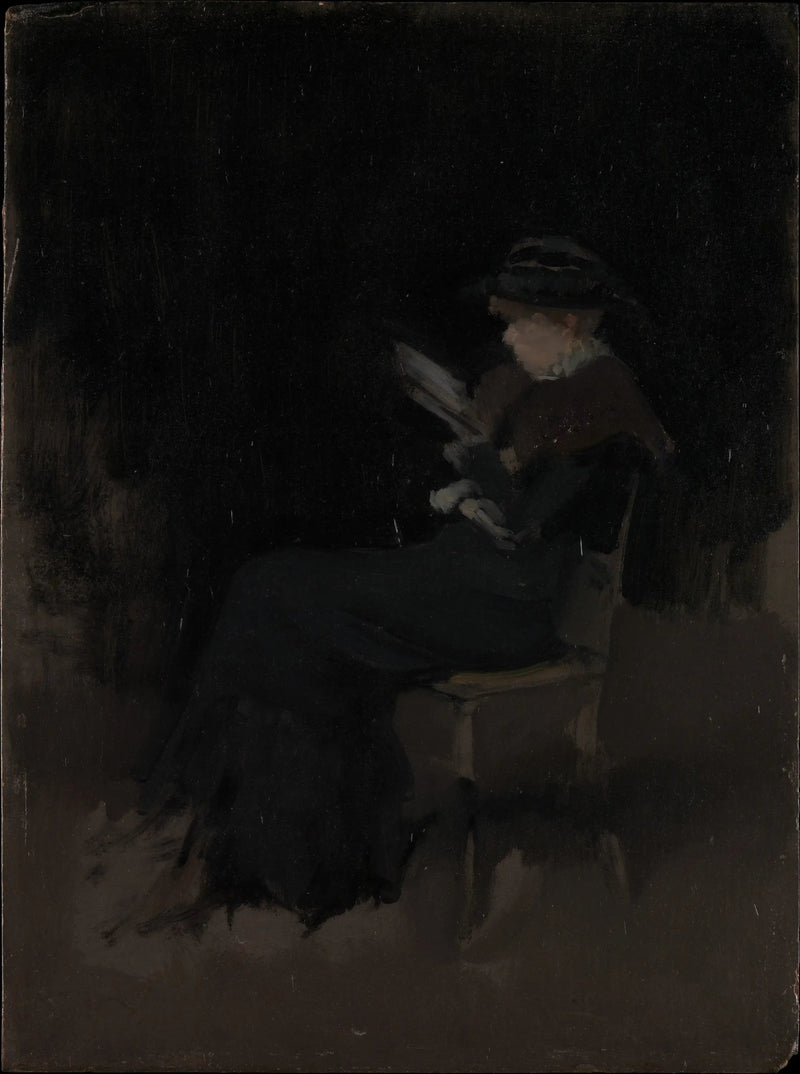 Arrangement i sort: Pige der læser - James Abbott McNeill Whistler