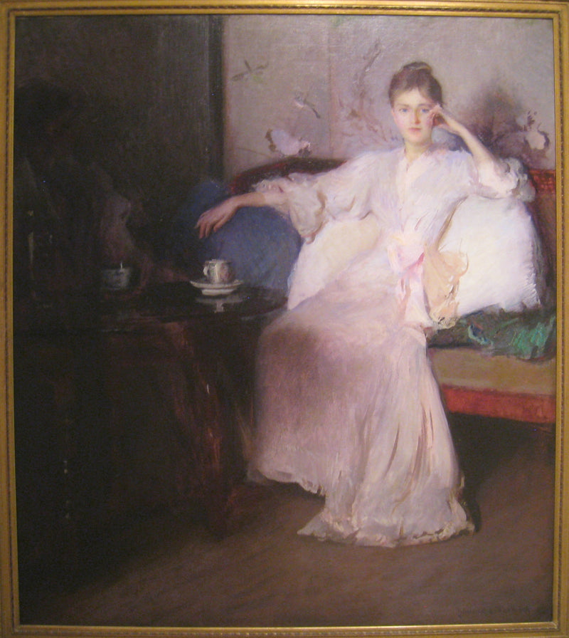 Arrangement i pink og grå (Eftermiddagste) - Edmund Charles Tarbell