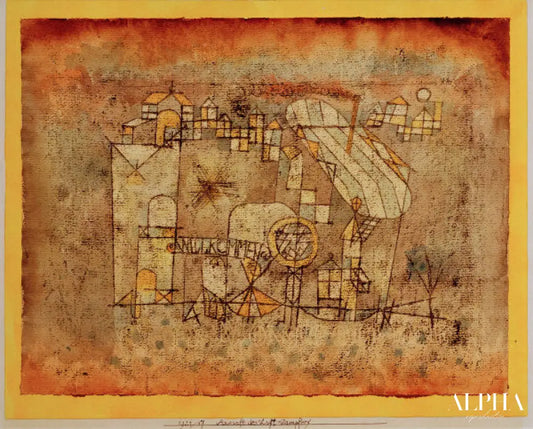 Arrivée du bateau à vapeur aérien - Paul Klee - Reproductions de tableaux et peintures haut de gamme