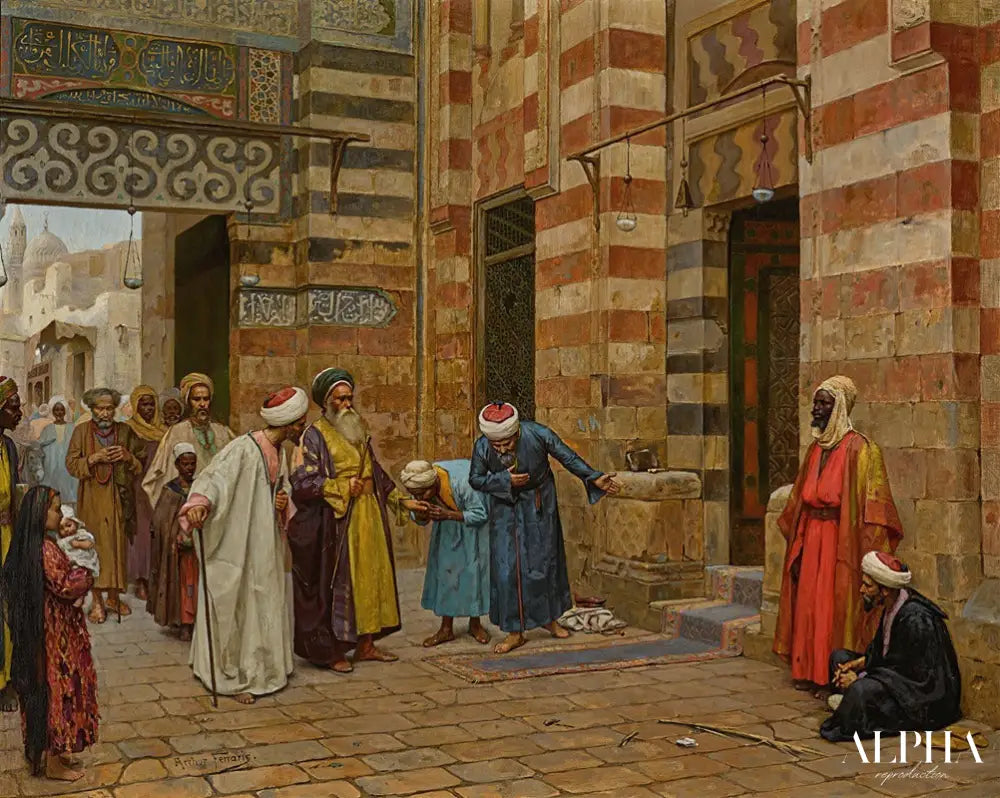 Arriver à la mosquée - Arthur von Ferraris Reproductions de tableaux à la peinture à l’huile