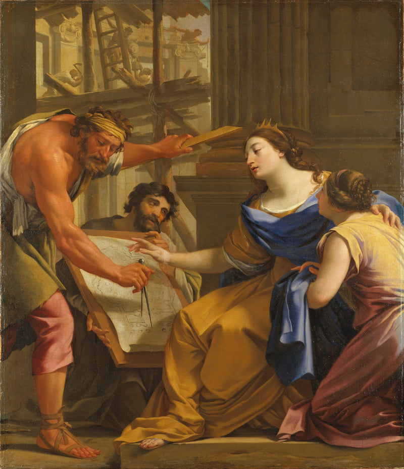 Artémise opbygger mausoleet - Simon Vouet