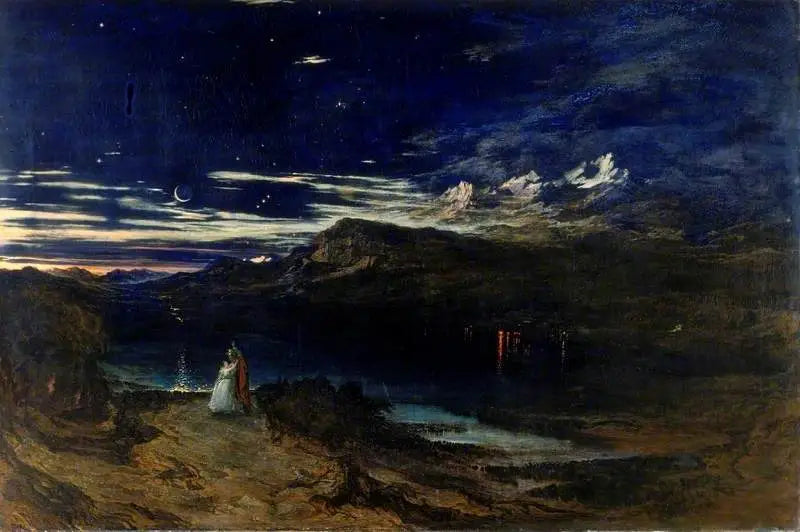 Arthur og Aegle i Den Lykkelige Dal - John Martin