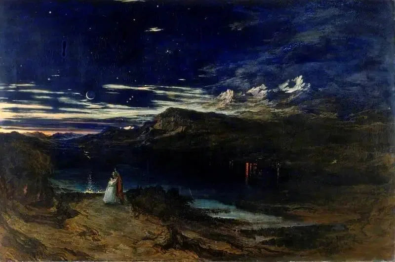Arthur og Aegle i Den Lykkelige Dal - John Martin