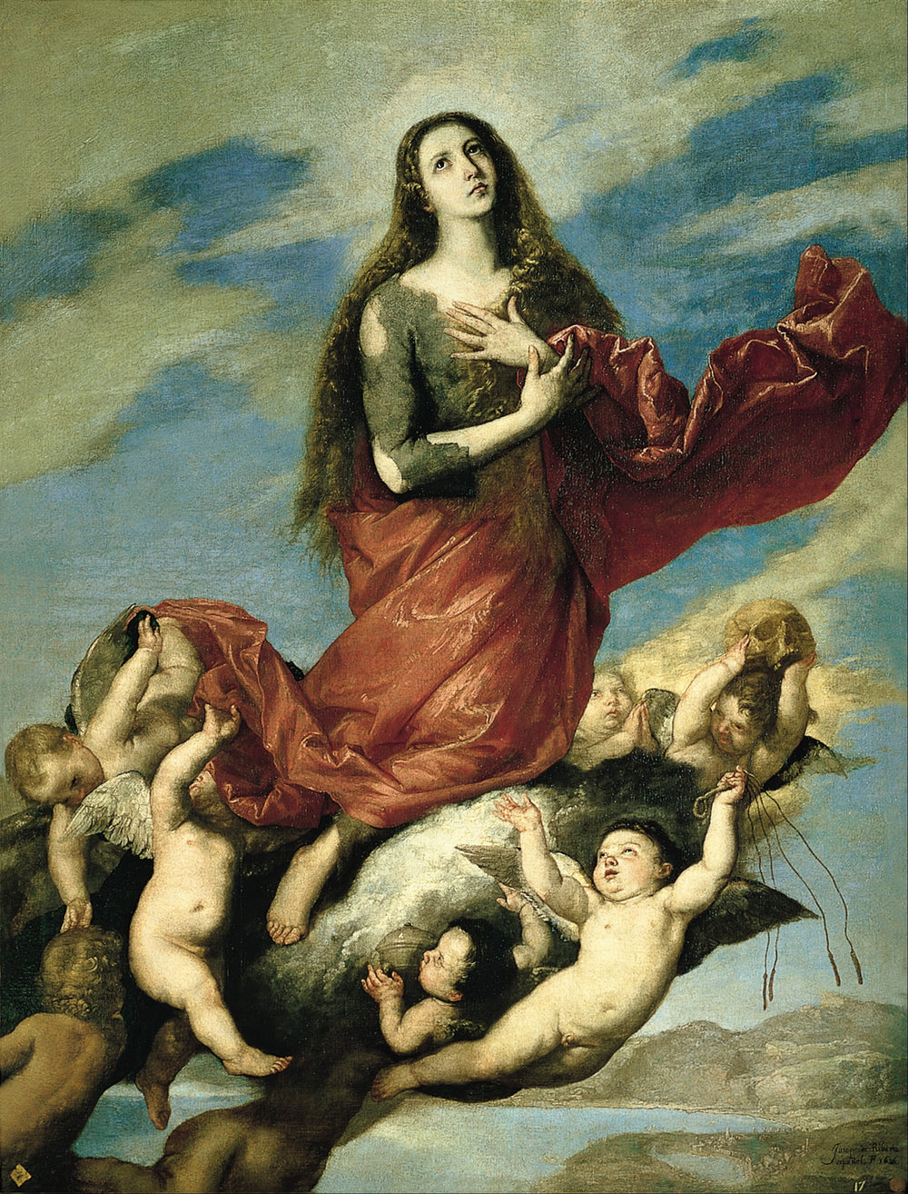 Asunción de la Magdalena, par José de Ribera - Jusepe de Ribera image 1 copie de tableau peinte à la main