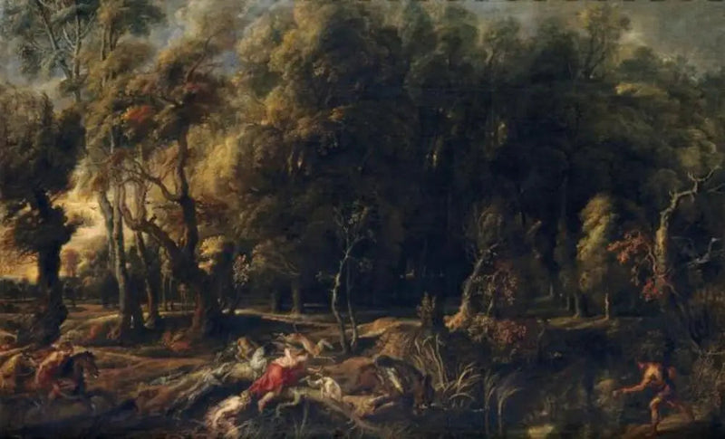 Atalante og Méléagre jager Calydons vildsvin - Peter Paul Rubens