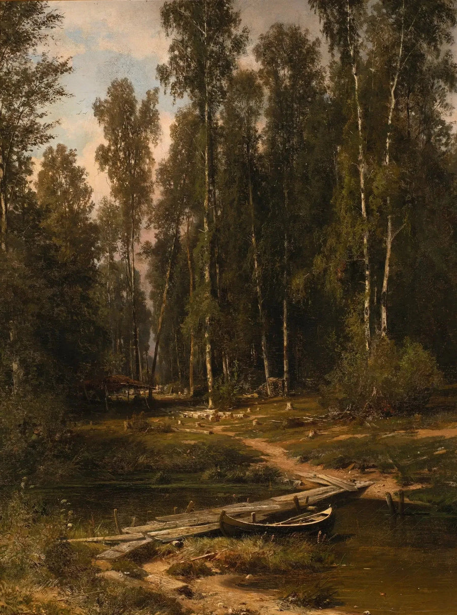 Ved kanten af en bøgetræsskov (Bro til et skovdriftsområde) - Ivan Chichkine