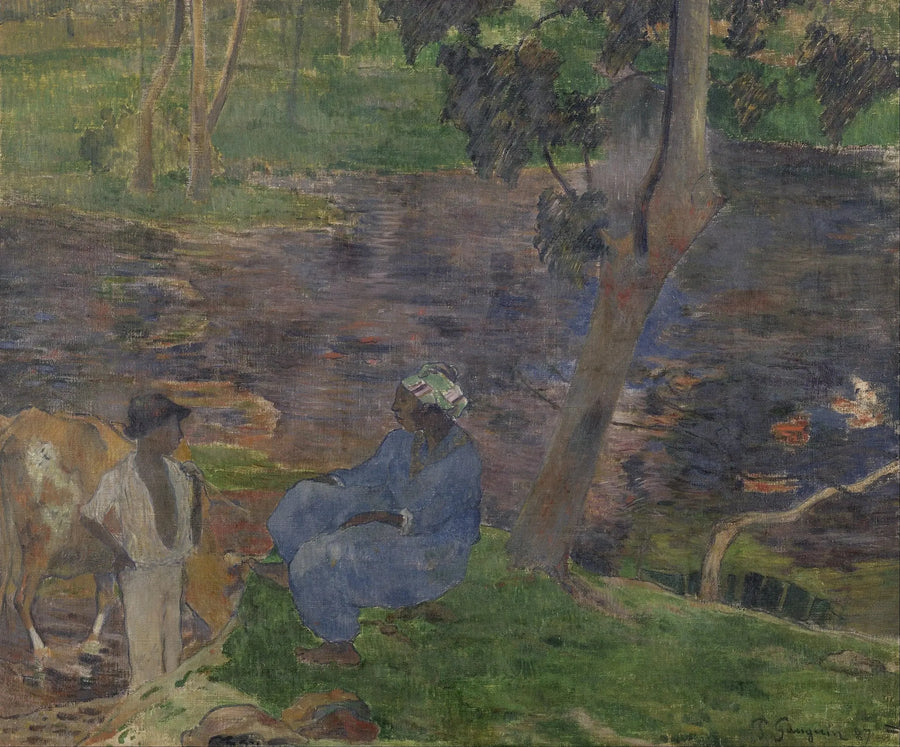 Ved flodbredden - Paul Gauguin