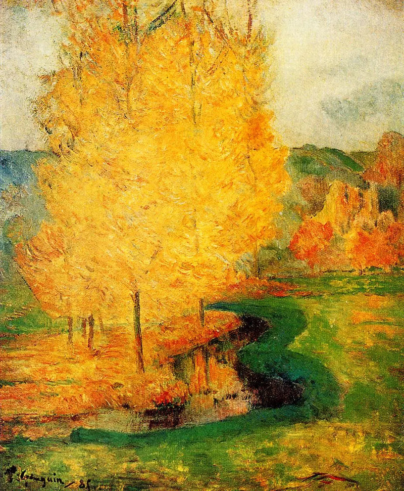 Ved bækken, efterår - Paul Gauguin
