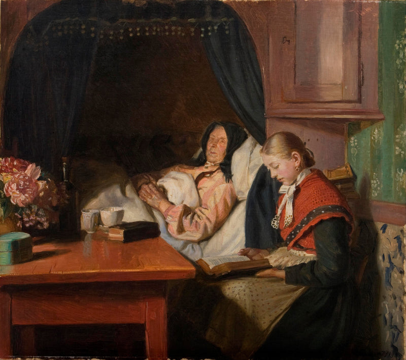 Ved en syg mands seng - Michael Peter Ancher