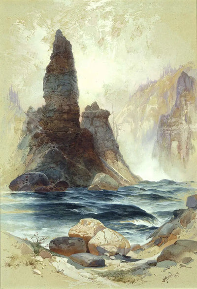 Au-dessus des chutes Tower Yellowstone - Thomas Moran - Alpha Reproduction