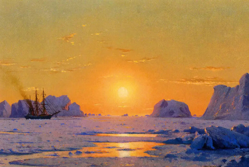 Uden for Grønland under midnatssolen - William Bradford