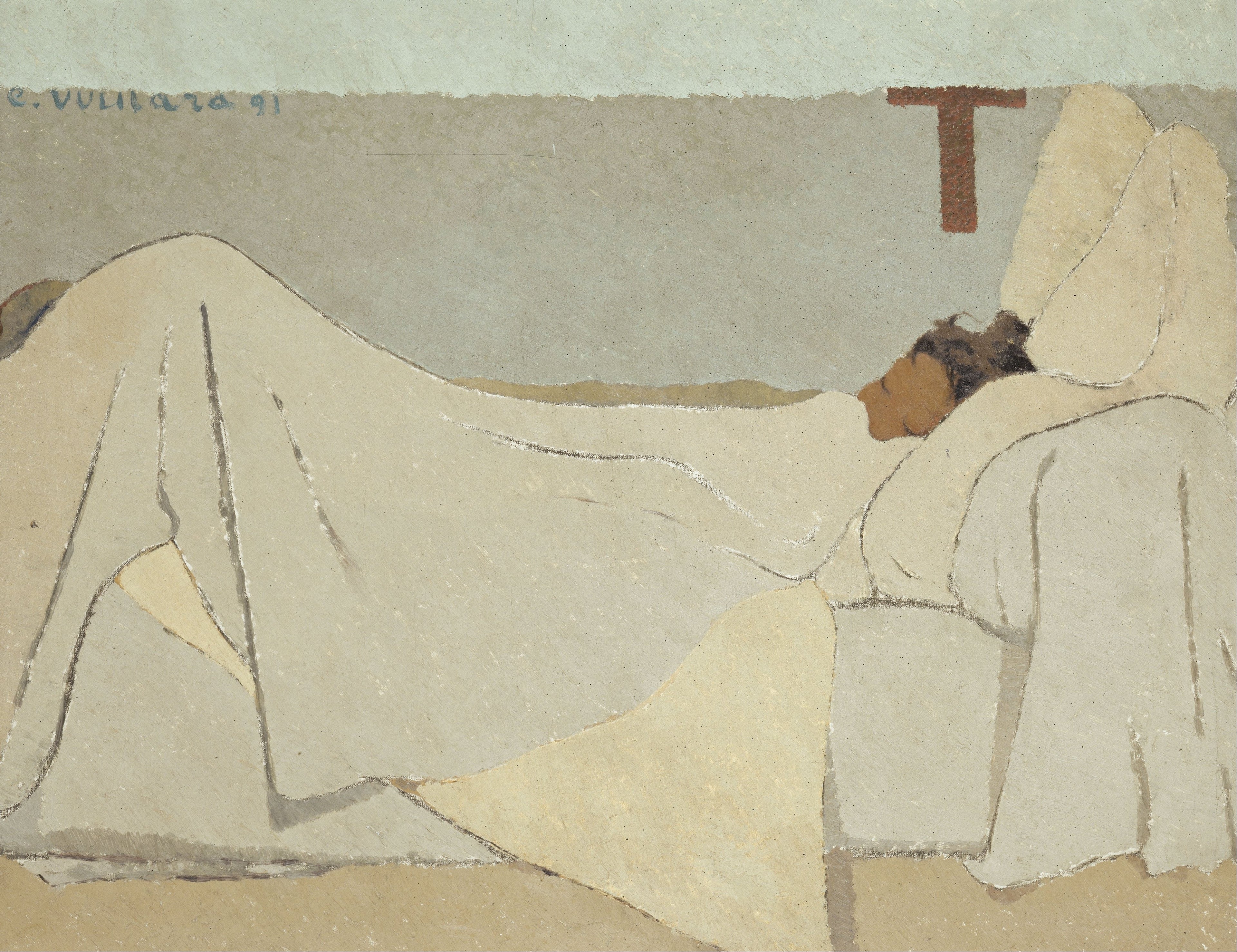 På sengen - Édouard Vuillard