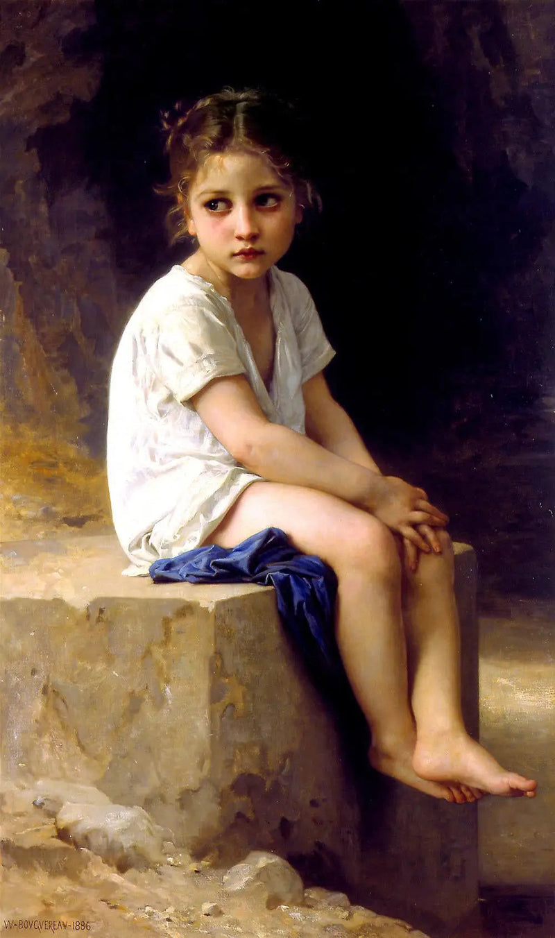 Ved foden af klippen - Bouguereau