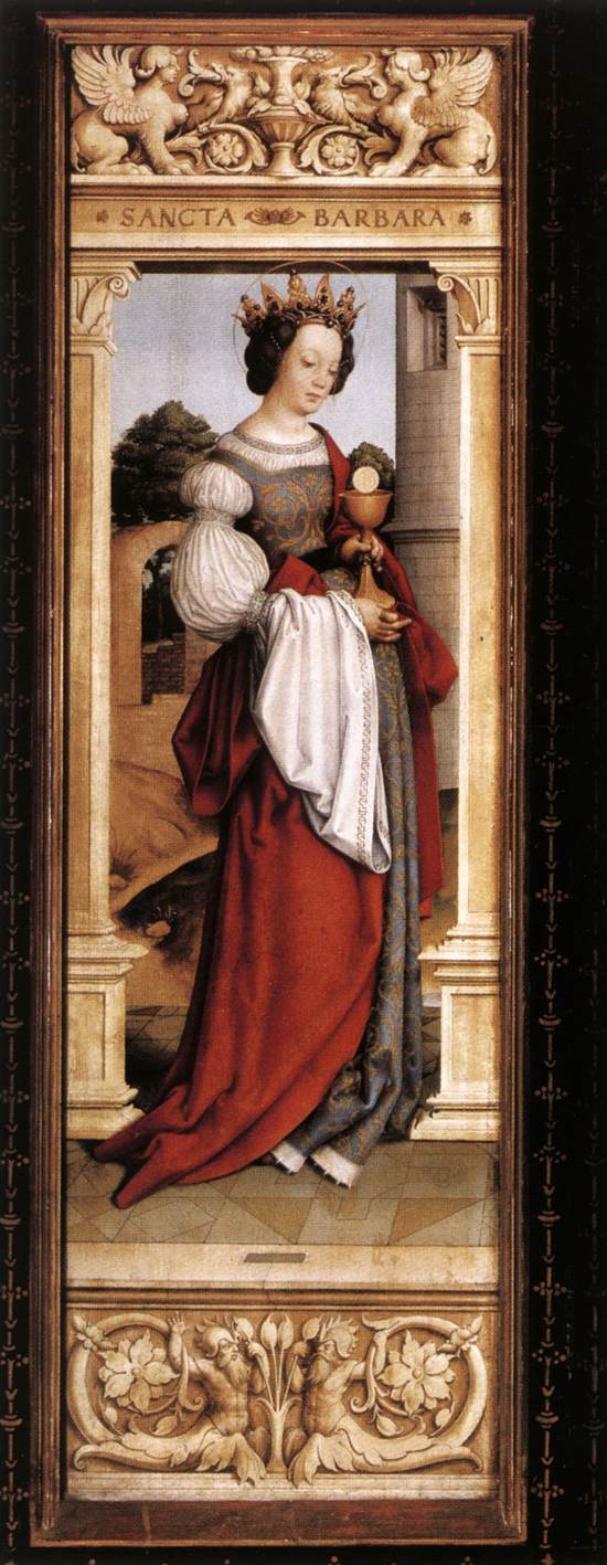 Autel de Saint Sébastien : Sainte Barbe - Hans Holbein den Ældre