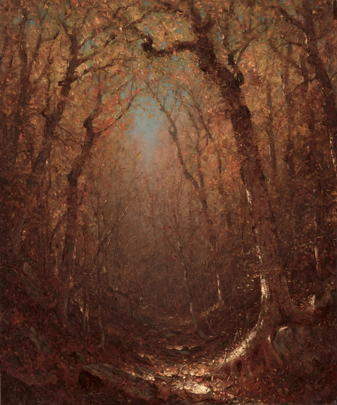 Efterår, en skovsti - Sanford Robinson Gifford