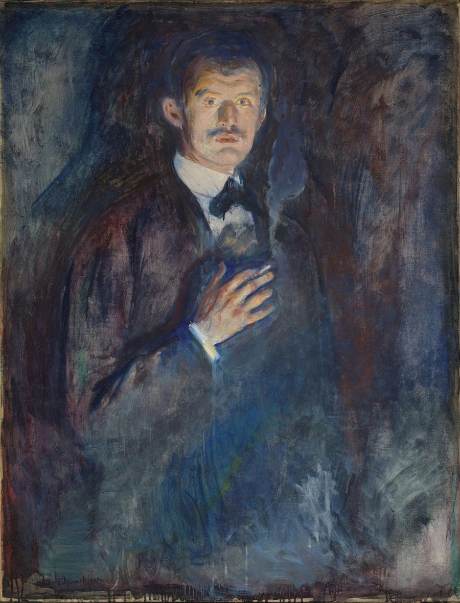 Selvportræt med cigaret - Edvard Munch