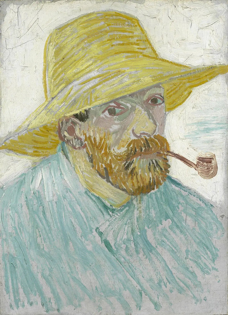 Selvportræt med pibe og stråhat - Vincent van Gogh