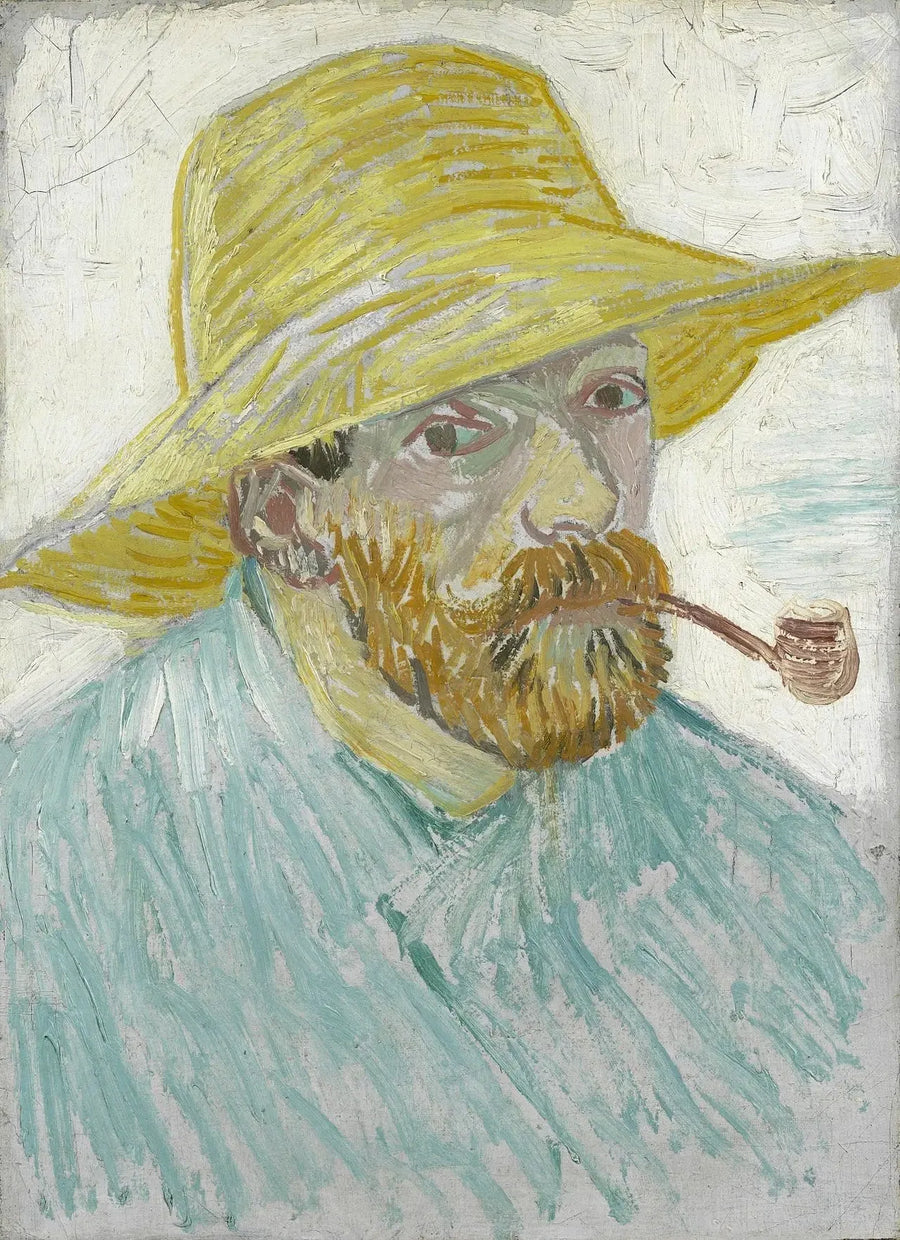 Selvportræt med pibe og stråhat - Vincent van Gogh
