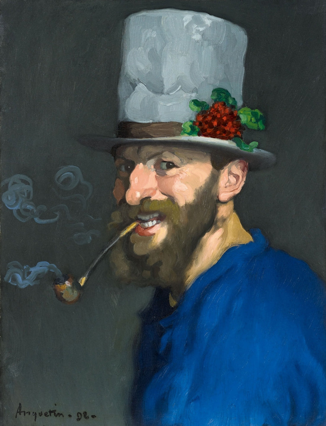 Selvportræt med pibe - Louis Anquetin