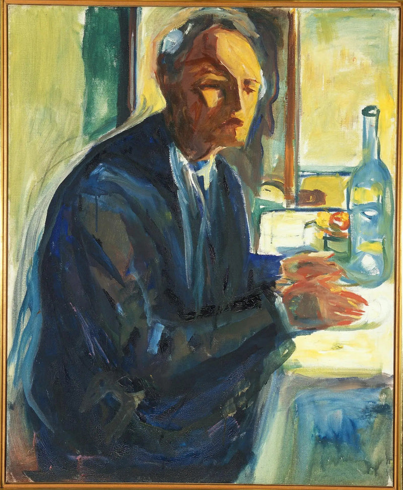 Selvportræt ved bryllupsbordet - Edvard Munch