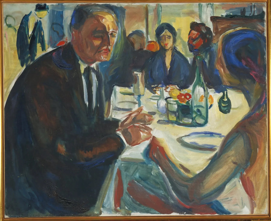 Selvportræt ved bryllupsbordet - Edvard Munch