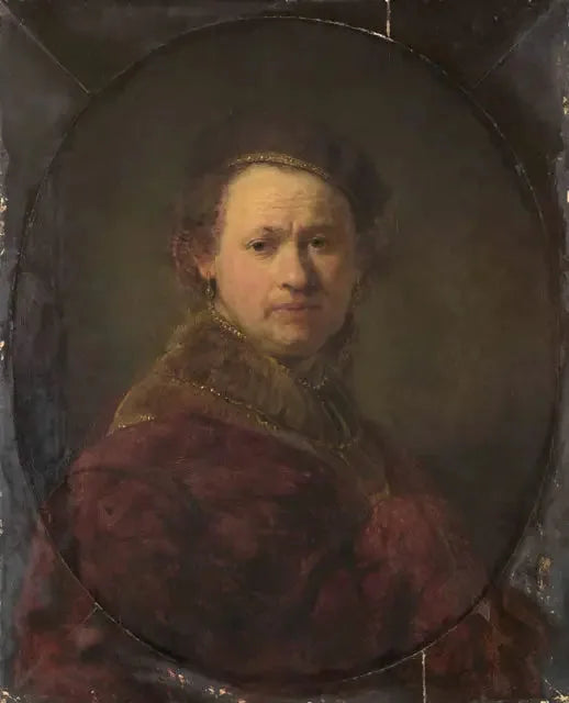 Autoportrait au béret et manteau rouge - Rembrandt image 1 reproduction artisanale de tableau