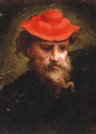 Selvportræt med rød hat - Parmigianino