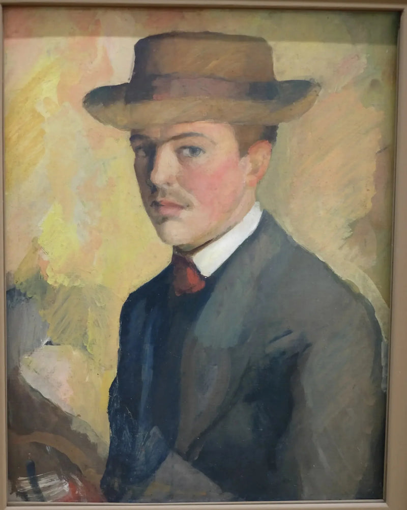 Selvportræt med hat - August Macke