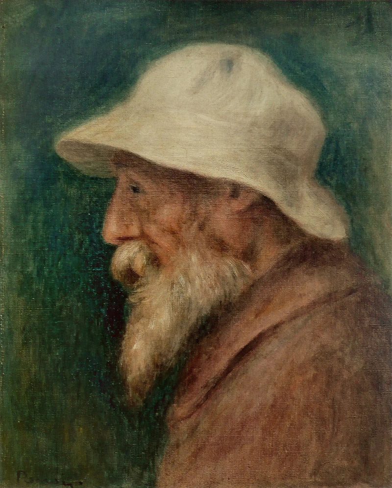 Selvportræt med hvid hat - Pierre-Auguste Renoir