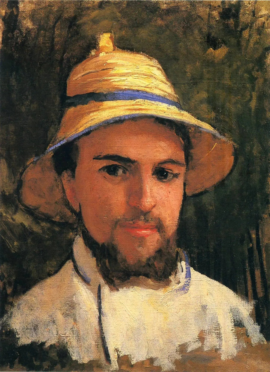 Selvportræt med stråhat - Gustave Caillebotte