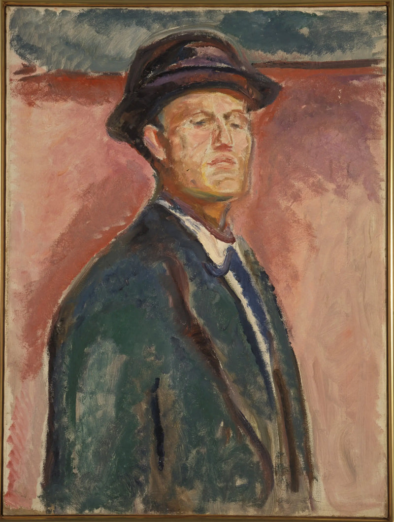 Selvportræt med hat - Edvard Munch