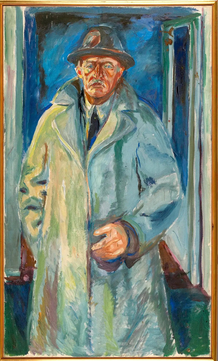 Selvportræt med hat og frakke - Edvard Munch