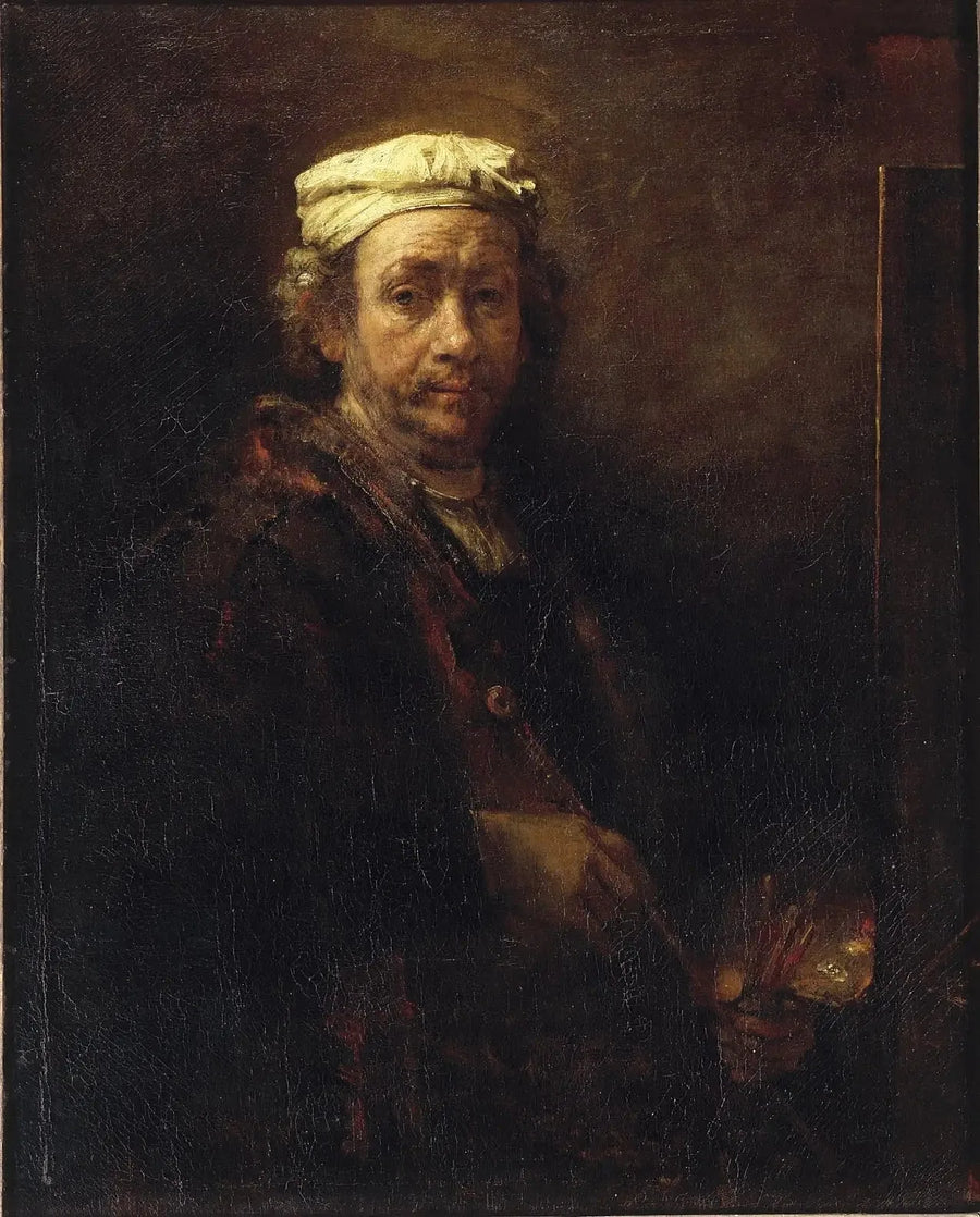 Selvportræt ved staffeli - Rembrandt