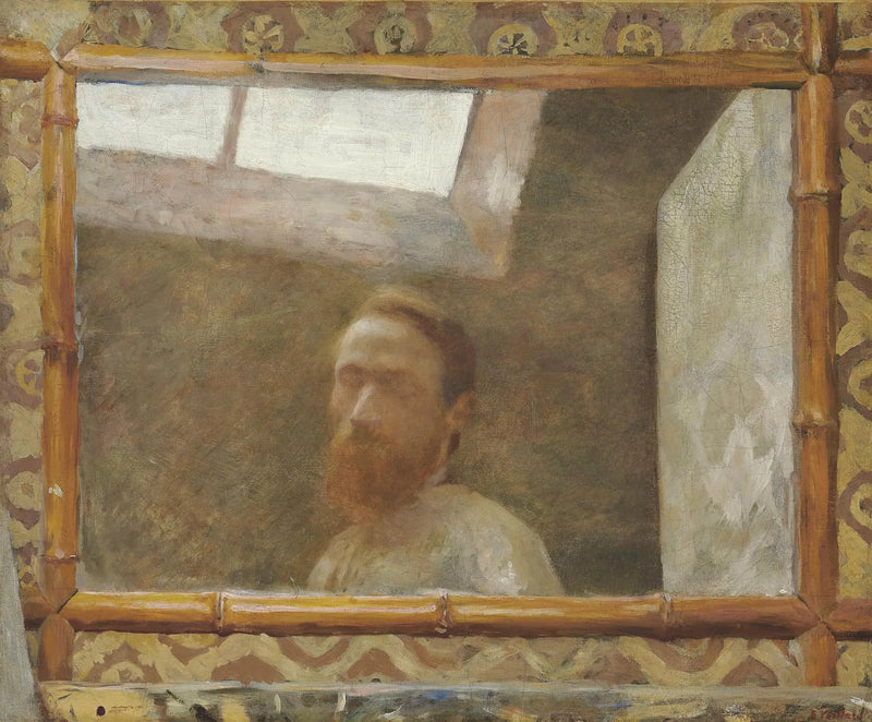 Selvportræt med bambus spejl - Édouard Vuillard