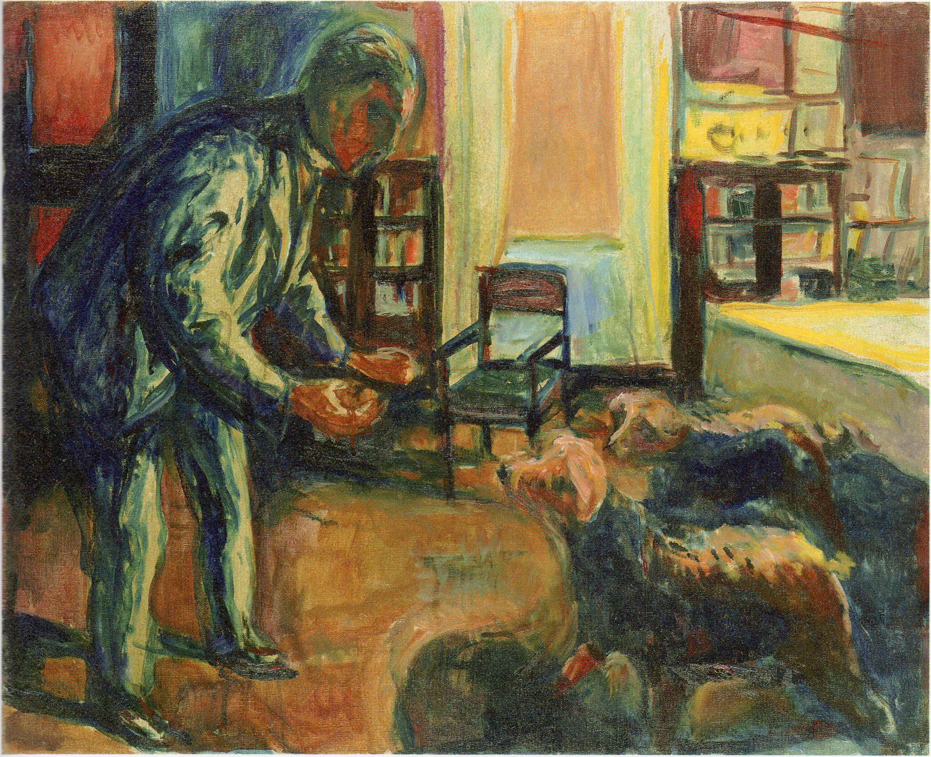 Selvportræt med hunde - Edvard Munch