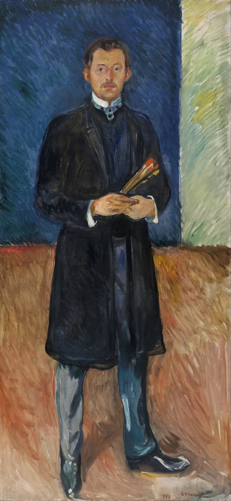 Selvportræt med pensler - Edvard Munch