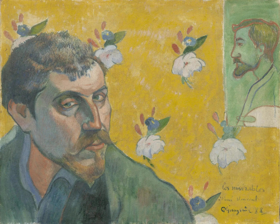 Selvportræt med portrættet af Bernard - Paul Gauguin