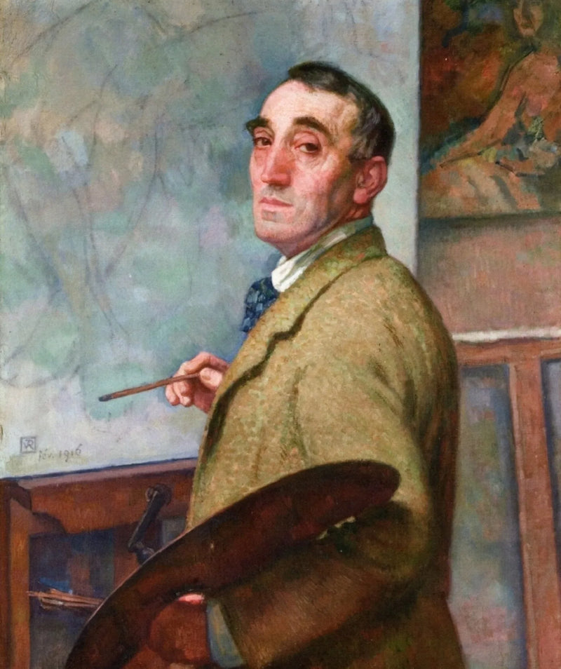Selvportræt med palet - Théo van Rysselberghe