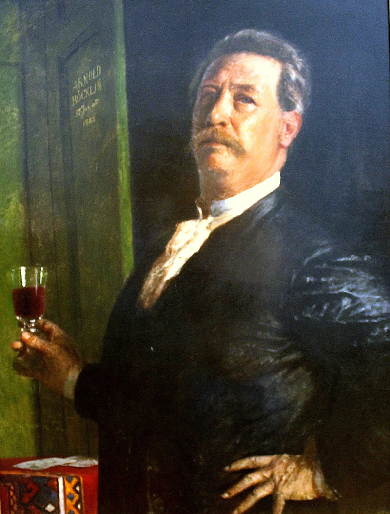 Selvportræt med et glas vin - Arnold Böcklin