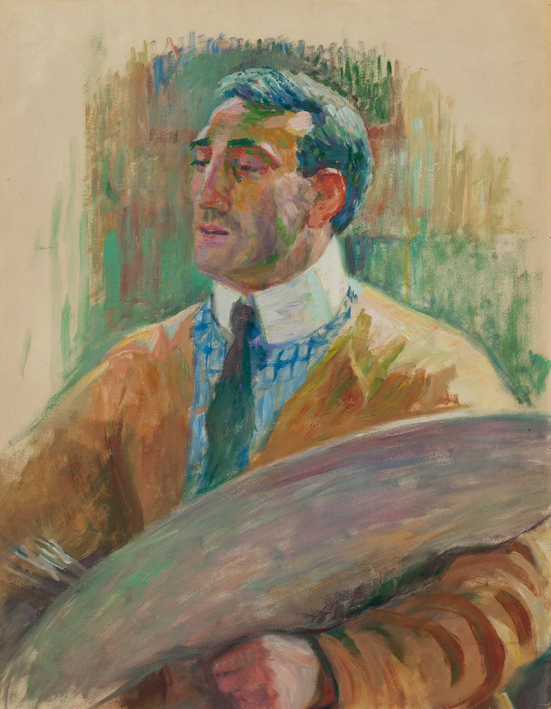 Selvportræt med en palet - Théodore van Rysselberghe