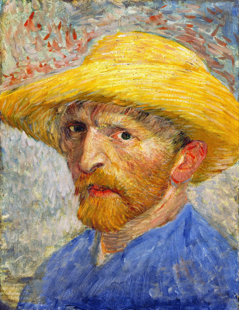 Selvportræt med stråhat - Vincent van Gogh
