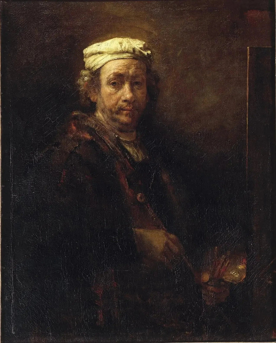 Selvportræt ved staffeli - Rembrandt