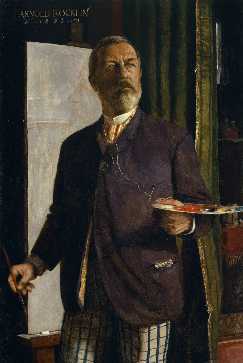 Selvportræt i værkstedet - Arnold Bøcklin