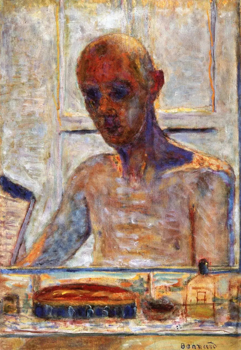 Selvportræt i spejlet i toiletværelset - Pierre Bonnard