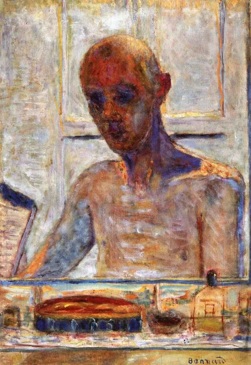 Selvportræt i spejlet i toiletværelset - Pierre Bonnard
