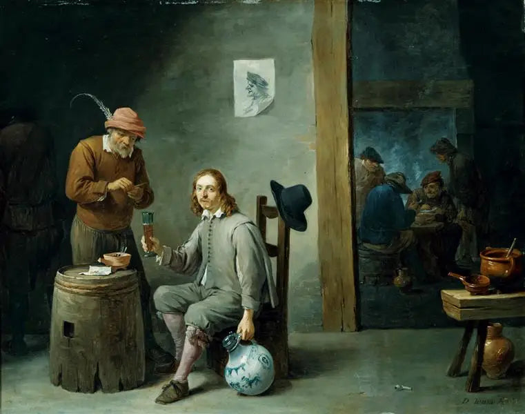 Selvportræt i en kabaret - David Teniers den Yngre