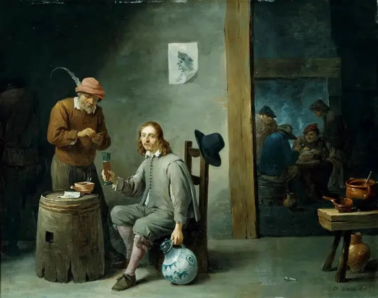 Selvportræt i en kabaret - David Teniers den Yngre